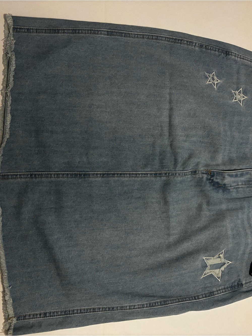 Buffalo David Bitton Blue Embroidered Star Midi Denim Skirt